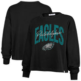 Philadelphia Eagles '47 Women's Plus Size Muse Sydney Long Sleeve T-Shirt - Black T-shirts