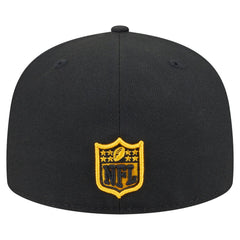 Pittsburgh Steelers New Era Oversized 59FIFTY Fitted Hat - Black Hats