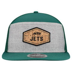 New York Jets New Era Cork Split Panel 9FIFTY Trucker Snapback Hat - Gray/Green Hats