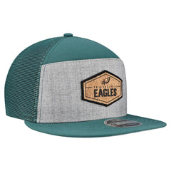 Philadelphia Eagles New Era Cork Split Panel 9FIFTY Trucker Snapback Hat - Gray/Midnight Green Hats
