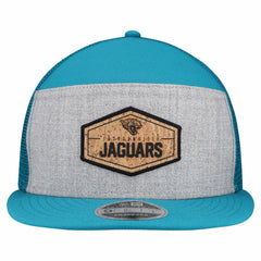 Jacksonville Jaguars New Era Cork Split Panel 9FIFTY Trucker Snapback Hat - Gray/Teal Hats