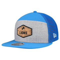 Detroit Lions New Era Cork Split Panel 9FIFTY Trucker Snapback Hat - Gray/Blue Hats