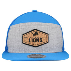 Detroit Lions New Era Cork Split Panel 9FIFTY Trucker Snapback Hat - Gray/Blue Hats