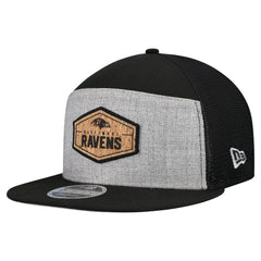 Baltimore Ravens New Era Cork Split Panel 9FIFTY Trucker Snapback Hat - Gray/Black Hats