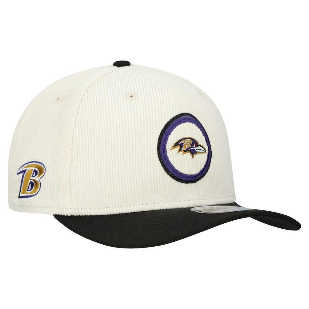Baltimore Ravens New Era Loyal Corduroy 9SEVENTY Adjustable Hat - Stone Hats