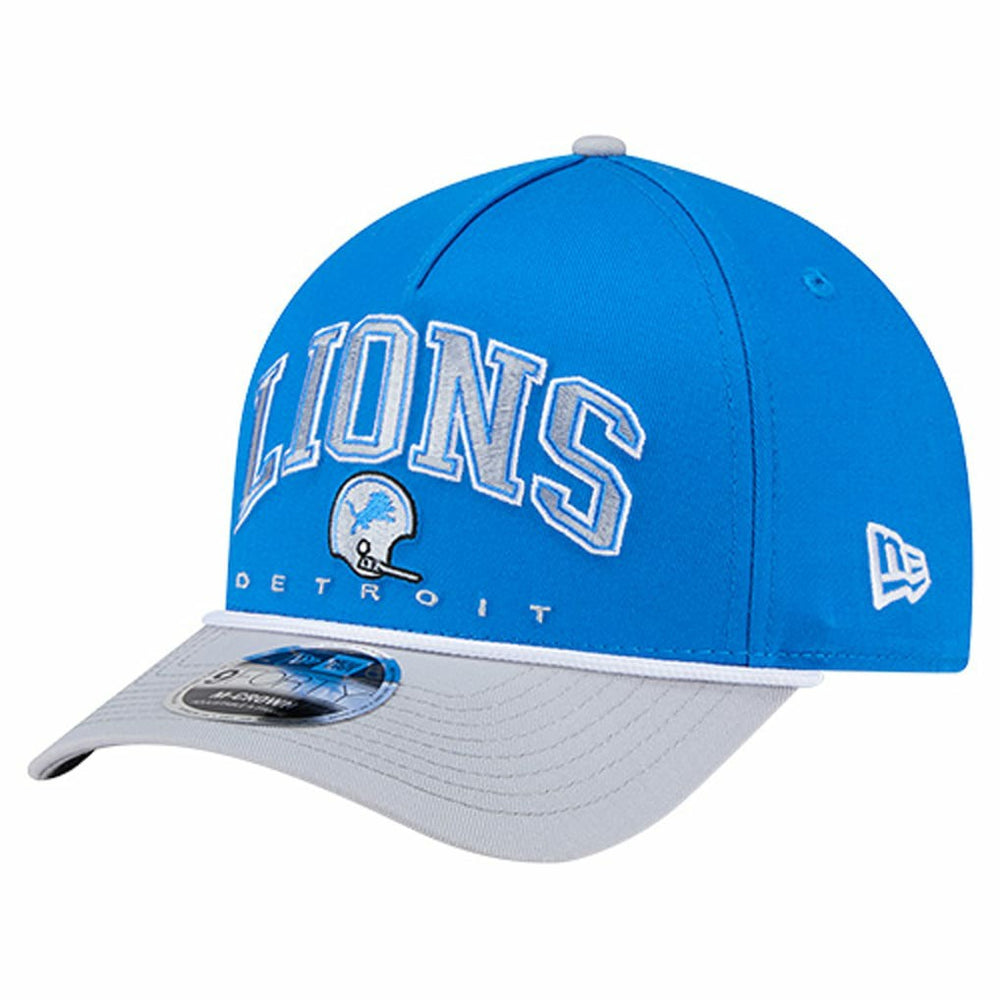 Detroit Lions New Era Throwback Arch COOLERA 9FORTY A-Frame M-Crown Adjustable Hat - Blue Hats