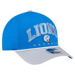 Detroit Lions New Era Throwback Arch COOLERA 9FORTY A-Frame M-Crown Adjustable Hat - Blue Hats