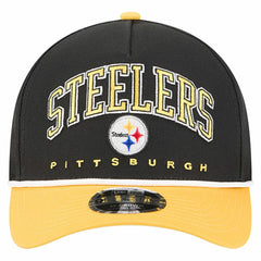 Pittsburgh Steelers New Era Arch COOLERA 9FORTY A-Frame M-Crown Adjustable Hat - Black Hats