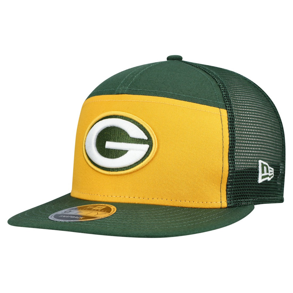 Green Bay Packers New Era Outdoor Split Panel 9FIFTY Snapback Hat - Gold/Green Hats