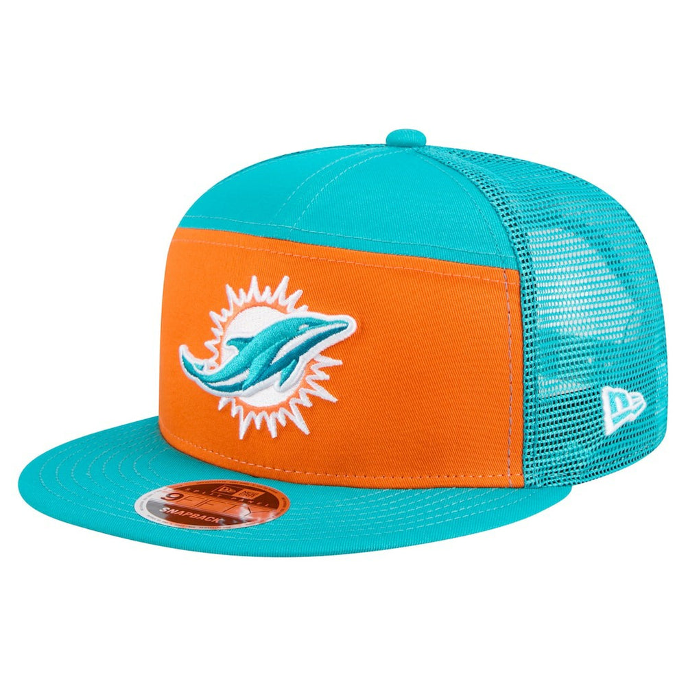 Miami Dolphins New Era Outdoor Split Panel 9FIFTY Snapback Hat - Orange/Aqua Hats