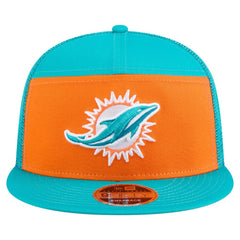 Miami Dolphins New Era Outdoor Split Panel 9FIFTY Snapback Hat - Orange/Aqua Hats