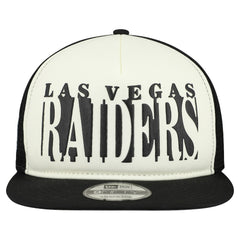 Las Vegas Raiders New Era Cutout A-Frame 9FIFTY Snapback Hat - Cream/Black Hats