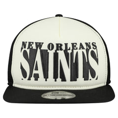 New Orleans Saints New Era Cutout A-Frame 9FIFTY Snapback Hat - Cream/Black Hats