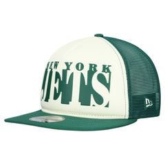 New York Jets New Era Cutout A-Frame 9FIFTY Snapback Hat - Cream/Green Hats