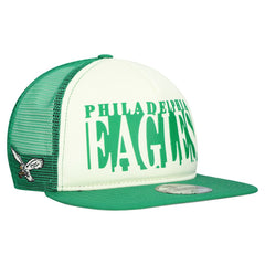 Philadelphia Eagles New Era Throwback Cutout A-Frame 9FIFTY Snapback Hat - Cream/Kelly Green Hats