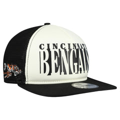 Cincinnati Bengals New Era Throwback Cutout A-Frame 9FIFTY Snapback Hat - Cream/Black Hats