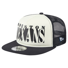 Houston Texans New Era Cutout A-Frame 9FIFTY Snapback Hat - Cream/Navy Hats