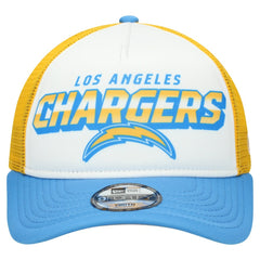 Los Angeles Chargers New Era Youth Streak 9FORTY A-Frame Adjustable Hat - White/Powder Blue Hats