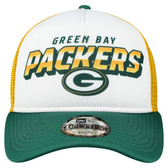 Green Bay Packers New Era Youth Streak 9FORTY A-Frame Adjustable Hat - White/Green Hats