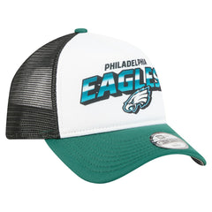 Philadelphia Eagles New Era Youth Streak 9FORTY A-Frame Adjustable Hat - White/Green Hats