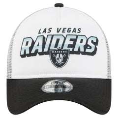 Las Vegas Raiders New Era Youth Streak 9FORTY A-Frame Adjustable Hat - White/Black Hats