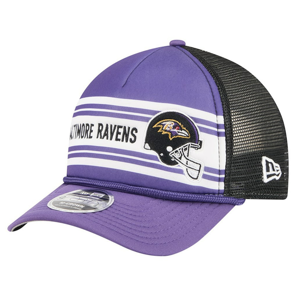 Baltimore Ravens New Era Linear A-Frame 9FORTY Adjustable Hat - Purple Hats