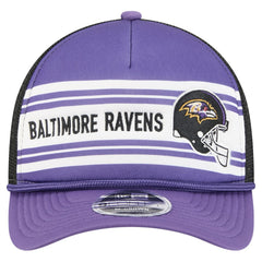 Baltimore Ravens New Era Linear A-Frame 9FORTY Adjustable Hat - Purple Hats