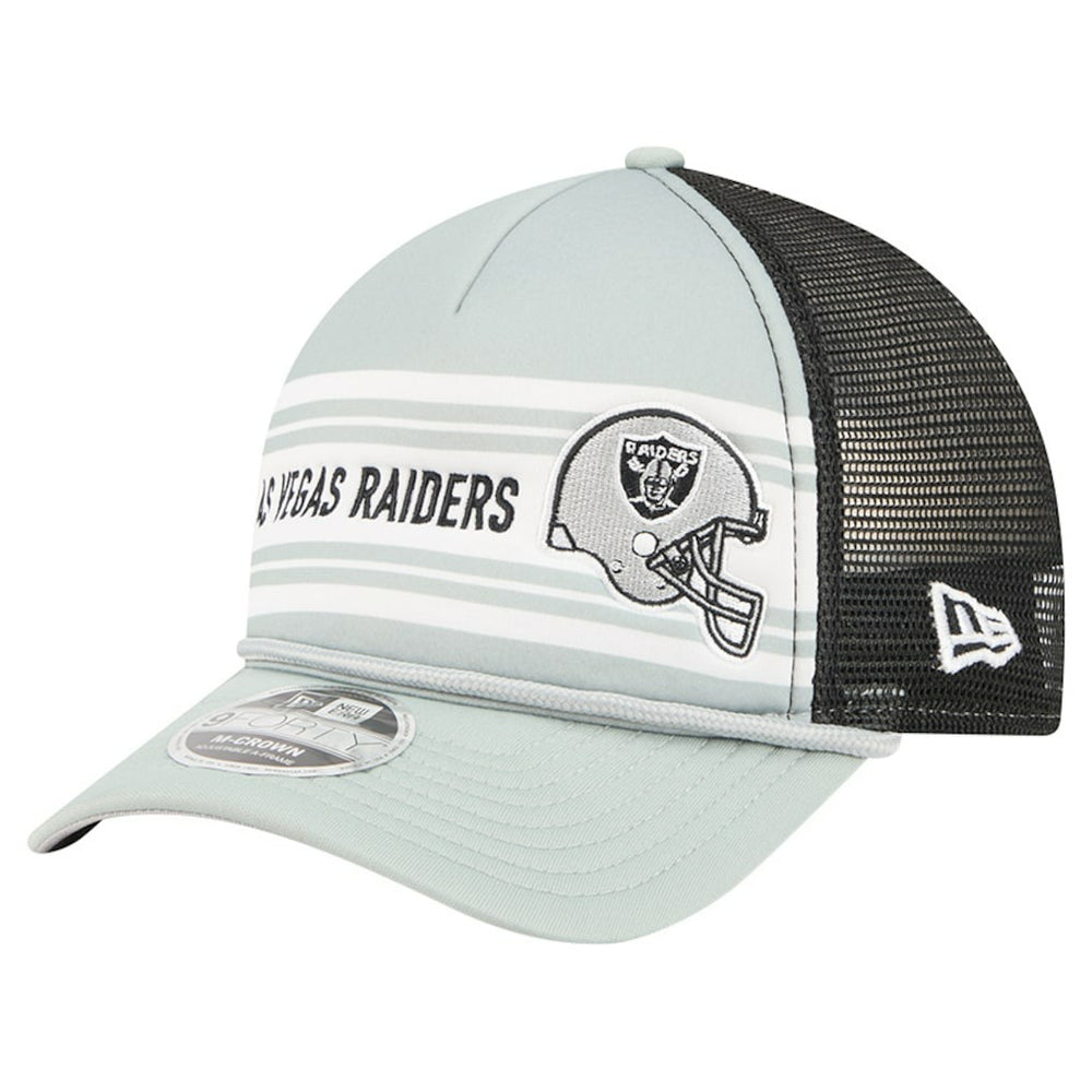 Las Vegas Raiders New Era Linear A-Frame 9FORTY Adjustable Hat - Silver Hats