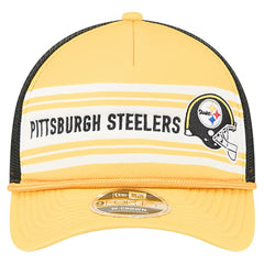 Pittsburgh Steelers New Era Linear A-Frame 9FORTY Adjustable Hat - Gold Hats