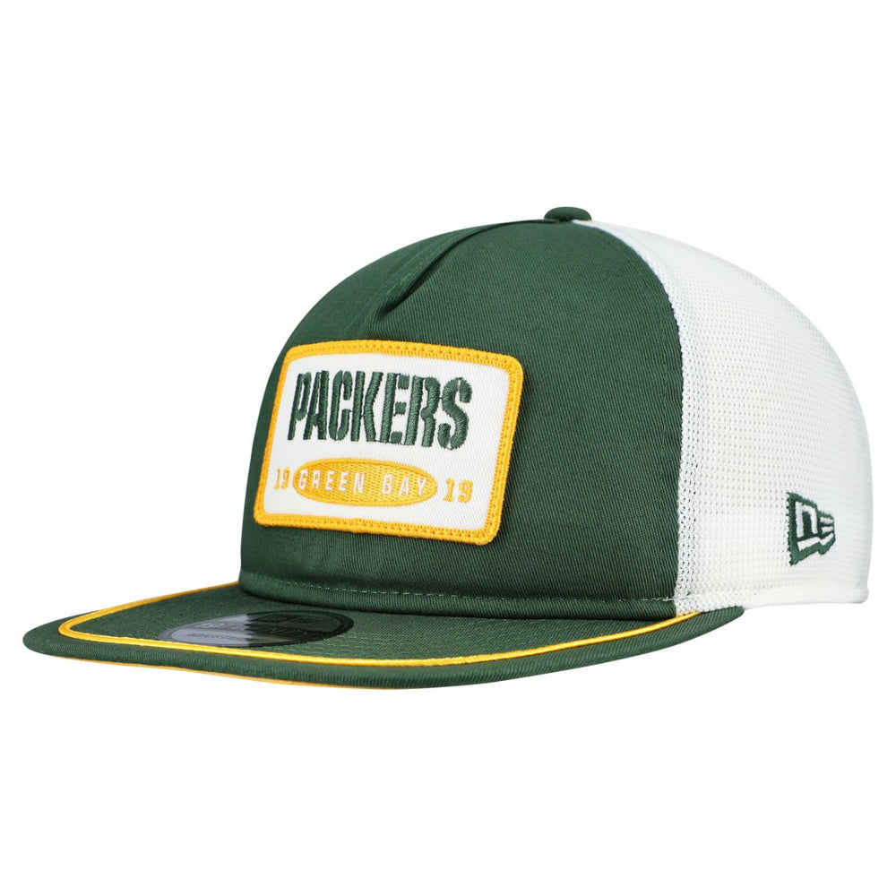 Green Bay Packers New Era Patch 19TWENTY Adjustable Hat - Green/White Hats