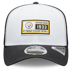 Pittsburgh Steelers New Era Established Patch 9SEVENTY Adjustable Hat - White/Black Hats