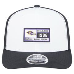 Baltimore Ravens New Era Established Patch 9SEVENTY Adjustable Hat - White/Black Hats