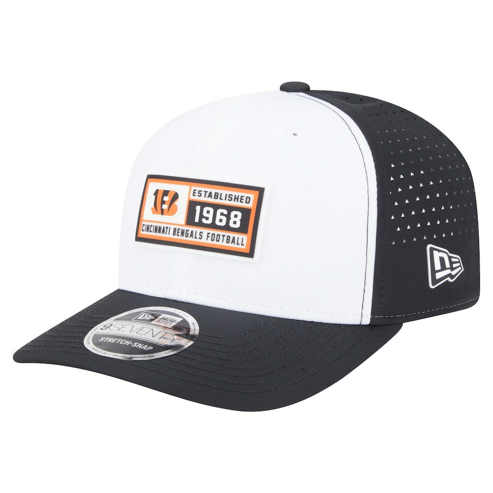 Cincinnati Bengals New Era Established Patch 9SEVENTY Adjustable Hat - White/Black Hats