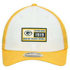 Green Bay Packers New Era Established Patch 9SEVENTY Adjustable Hat - White/Gold Hats