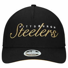 Pittsburgh Steelers New Era Women's Metallic 9FORTY M-Crown A-Frame Adjustable Hat - Black Hats