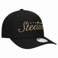 Pittsburgh Steelers New Era Women's Metallic 9FORTY M-Crown A-Frame Adjustable Hat - Black Hats