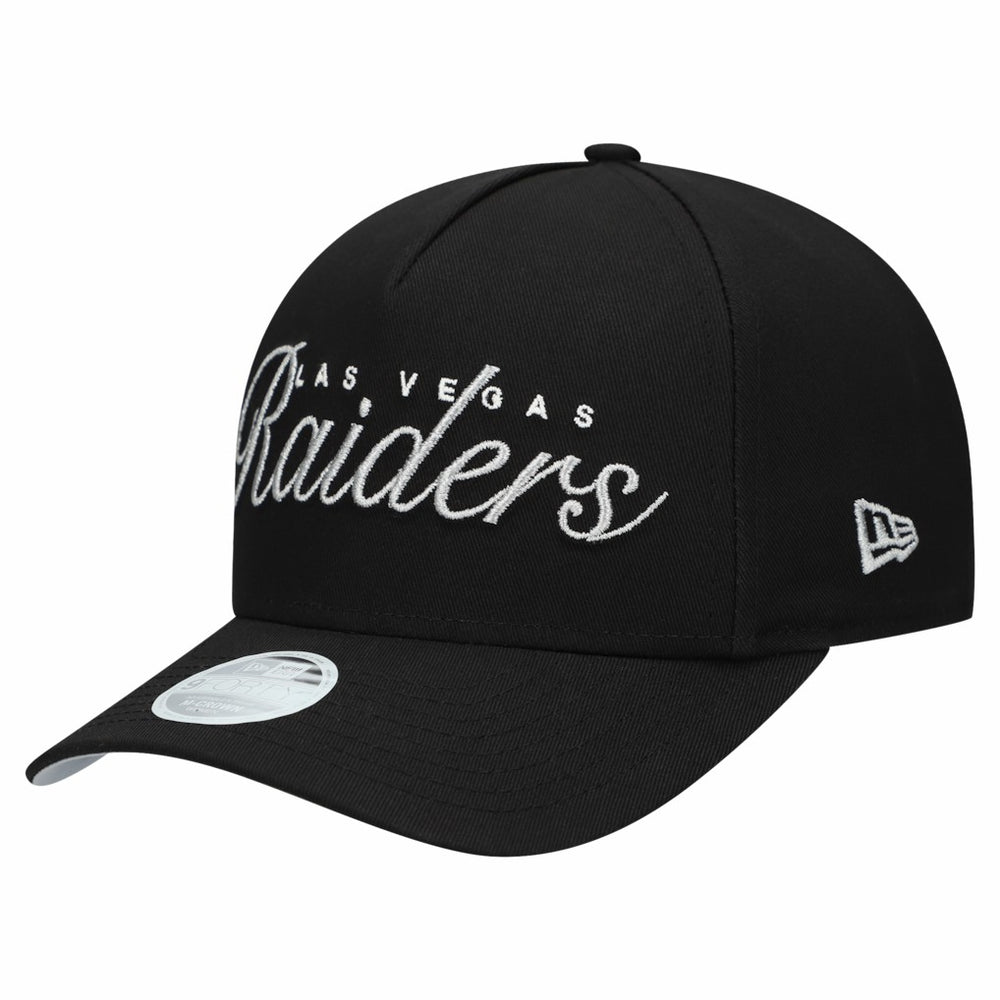 Las Vegas Raiders New Era Women's Metallic 9FORTY M-Crown A-Frame Adjustable Hat - Black Hats