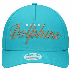 Miami Dolphins New Era Women's Metallic 9FORTY M-Crown A-Frame Adjustable Hat - Aqua Hats