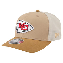 Kansas City Chiefs New Era Two-Tone Trucker 9SEVENTY Adjustable Hat - Light Beige Hats