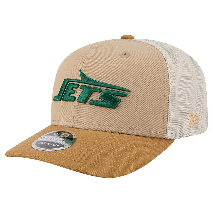 New York Jets New Era Two-Tone Trucker 9SEVENTY Adjustable Hat - Light Beige Hats