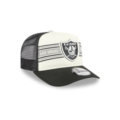 Las Vegas Raiders New Era Banner A-Frame 9FIFTY Trucker Snapback Hat - Cream/Black Hats