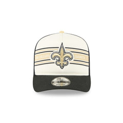 New Orleans Saints New Era Banner A-Frame 9FIFTY Trucker Snapback Hat - Cream/Black Hats