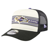 Baltimore Ravens New Era Banner A-Frame 9FIFTY Trucker Snapback Hat - Cream/Black Hats