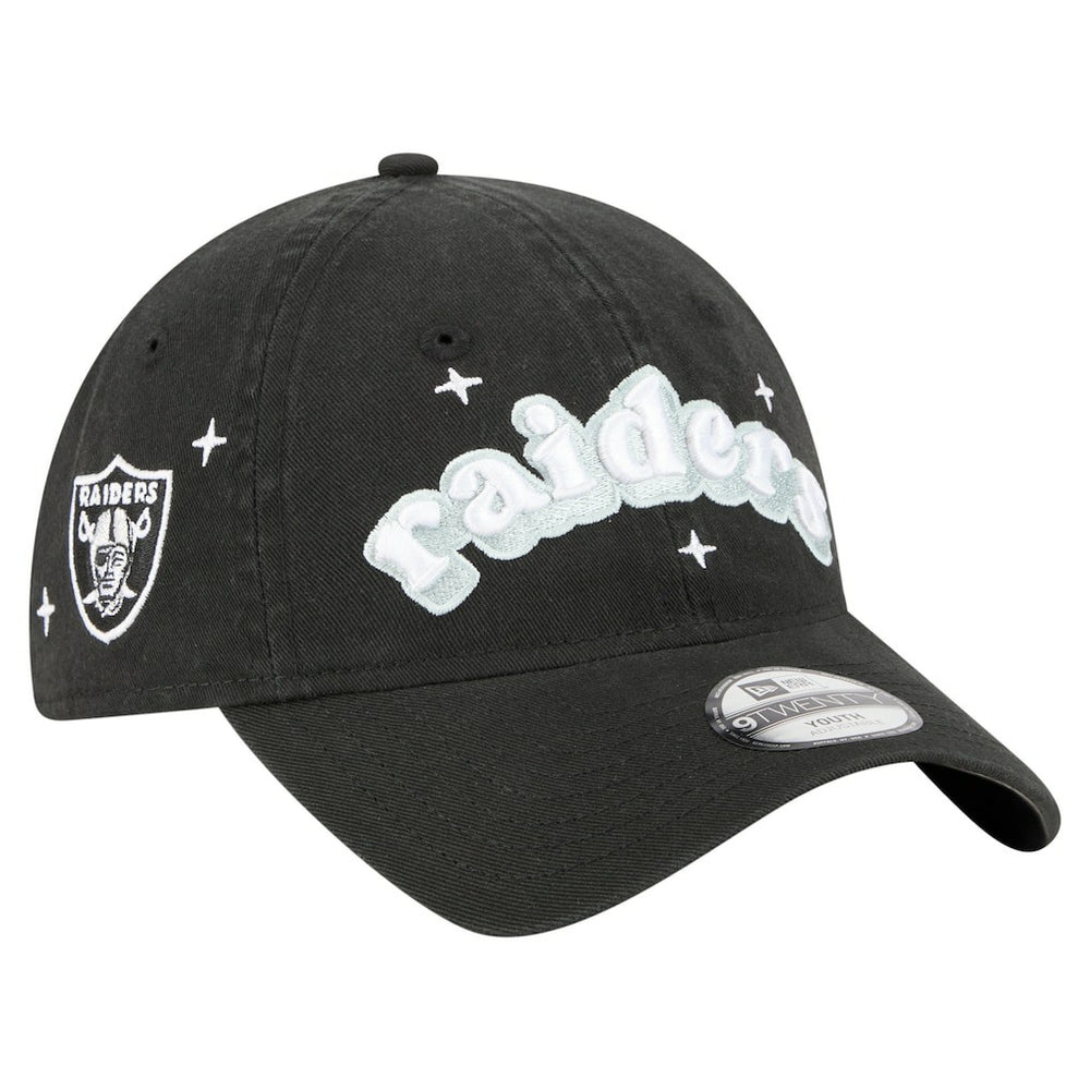 Las Vegas Raiders New Era Girls Youth Cheer 9TWENTY Adjustable Hat - Black Hats