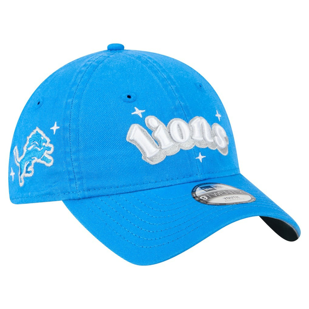 Detroit Lions New Era Girls Youth Cheer 9TWENTY Adjustable Hat - Blue Hats