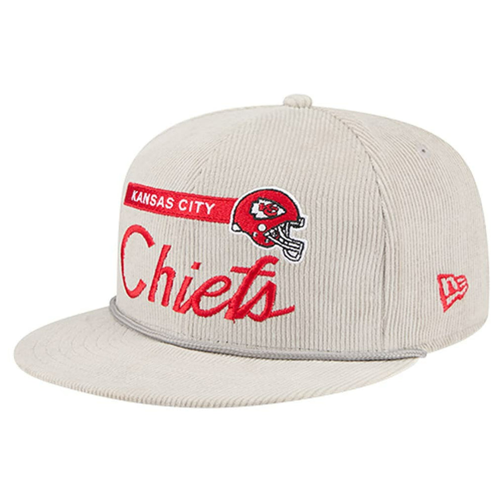 Kansas City Chiefs New Era Cord Rope Corduroy 9FIFTY Snapback Hat - Gray Hats