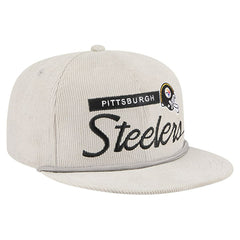 Pittsburgh Steelers New Era Cord Rope Corduroy 9FIFTY Snapback Hat - Gray Hats