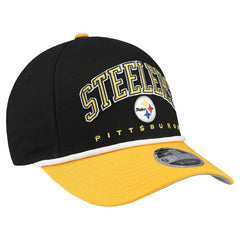 Pittsburgh Steelers New Era Youth Arch COOLERA 9FORTY A-Frame Adjustable Hat - Black/Gold Hats