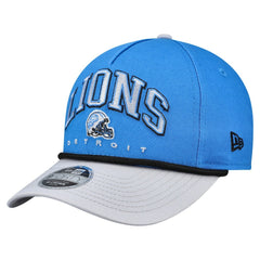 Detroit Lions New Era Youth Arch COOLERA 9FORTY A-Frame Adjustable Hat - Blue/Gray Hats