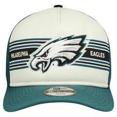 Philadelphia Eagles New Era Youth Banner 9FIFTY A-Frame Adjustable Trucker Hat - Cream/Midnight Green Hats